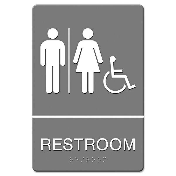 Headline Sign ADA Sign, Restroom/Wheelchair Accessible Tactile Symbol, Plastic, 6x9 4811